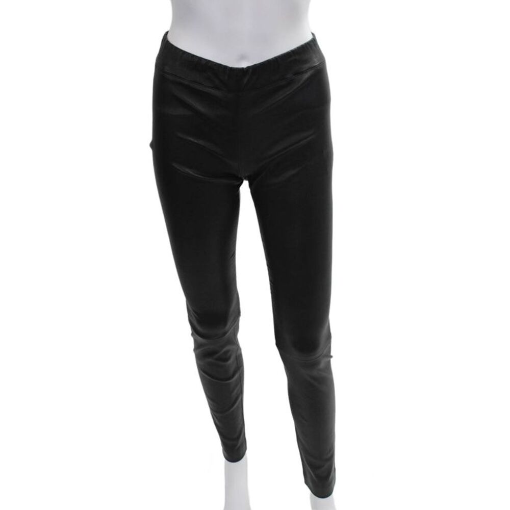 The Row Womens Lambskin Black Leggings Size S